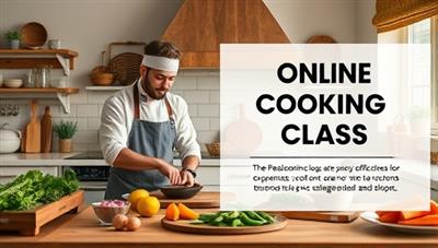 An inviting kitchen setup with a chef conducting an online cooking class, demonstrating a culinary technique with fresh ingredients and kitchen tools, surrounded by a warm and homely ambiance, reflecting the personalized and engaging online cooking class experience.