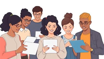 An illustration of a diverse group of micro-entrepreneurs using the MicroAccounTech software on their devices, with simplified accounting tasks being managed efficiently, reflecting ease and affordability for small business accounting needs.