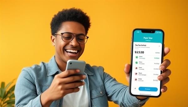 An engaging visual of a freelancer happily receiving instant funds on their smartphone, with a seamless and user-friendly mobile app interface displaying the loan process, creating a sense of ease and convenience for users.