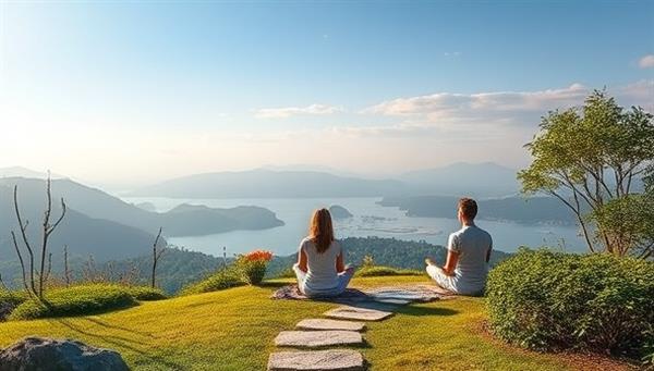 A serene virtual wellness retreat setting with calming nature scenes, guided meditation sessions, yoga practices, and interactive wellness workshops, creating a peaceful and rejuvenating environment for members to relax, unwind, and focus on their holistic well-being in a virtual oasis of serenity.
