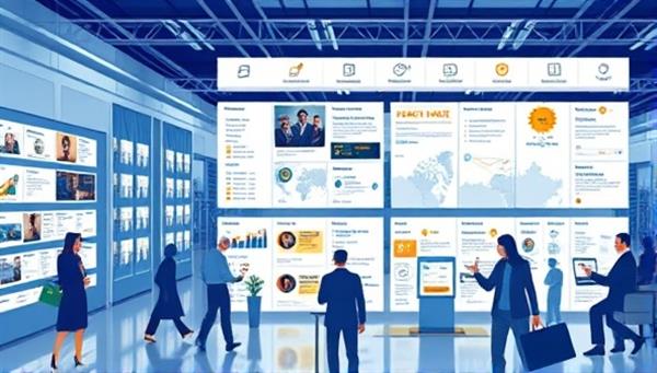 An online marketplace interface displaying a diverse array of government procurement listings, supplier profiles, and contract management tools, with government buyers and vendors engaging in virtual negotiations and transactions, symbolizing transparency and efficiency in public procurement.