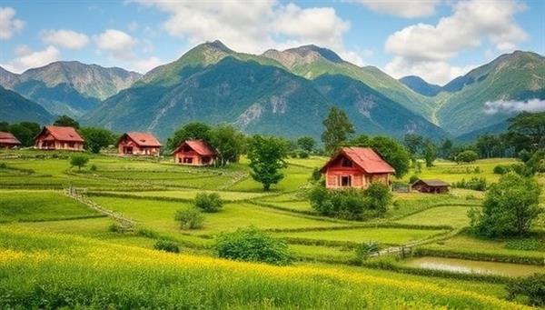 An eco-friendly travel marketplace showcasing a diverse array of sustainable accommodations, ethical tour experiences, and green transportation options, with images of eco lodges, organic farm stays, and eco-conscious adventure tours, inspiring travelers to choose responsible and ethical travel practices.