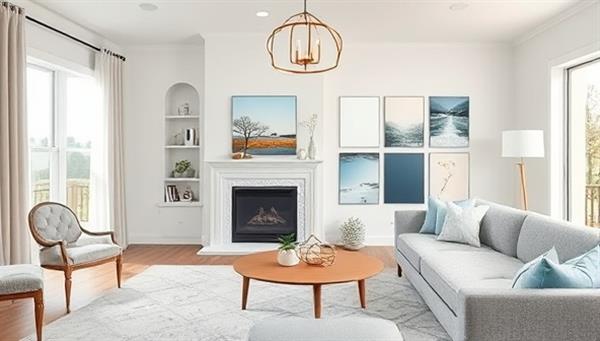 A virtual interior design consultation session with a designer presenting mood boards, color palettes, and furniture suggestions to a homeowner, creating a visual representation of the design process and transformation possibilities with DesignVision.