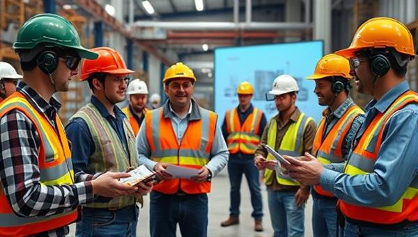 An online training portal showcasing a diverse group of construction workers engaging in virtual safety simulations and interactive modules, emphasizing hands-on learning and practical application of safety protocols.