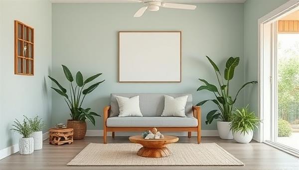 An inviting and serene virtual consultation room with natural elements such as plants, crystals, and soothing colors, creating a calming and holistic atmosphere for virtual health assessments and wellness planning.
