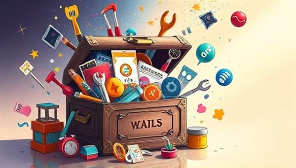 An imaginative depiction of a magical toolbox overflowing with design resources, graphics, and tools, symbolizing the abundance of creativity and possibilities available to subscribers of DesignBox Pro