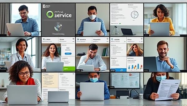 An image of a diverse team of remote translators working collaboratively on translating official government documents in various languages, showcasing the global reach and linguistic expertise of the service.