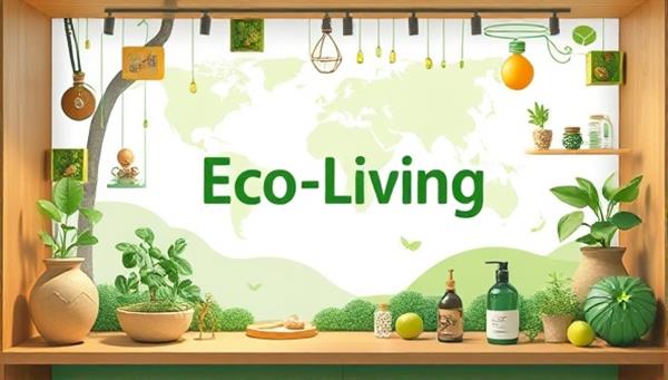 An interactive digital eco-living showcase featuring sustainable products, renewable energy solutions, and green lifestyle tips, symbolizing a collective effort towards a more environmentally friendly world.