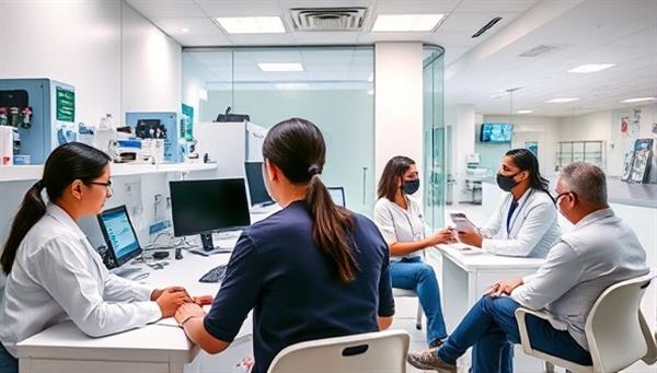 An image of a modern genetic testing clinic with advanced laboratory equipment, genetic counselors consulting with clients, and individuals receiving genetic test results in a confidential and supportive environment, showcasing cutting-edge genetic services and personalized care.