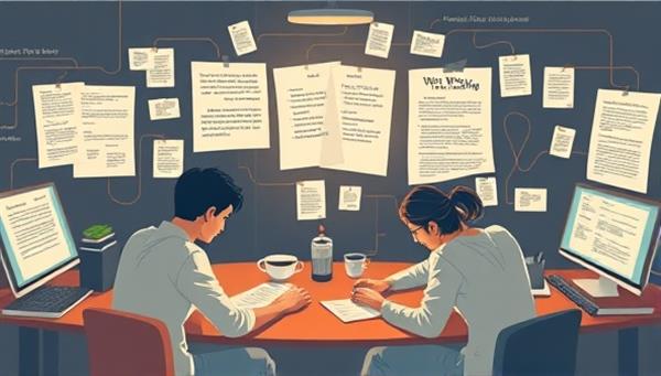 A dynamic visual representation of writers collaborating in a virtual workspace, with digital tools for brainstorming, plot outlining, and shared writing spaces, capturing the essence of teamwork, creativity, and synergy in co-authoring projects on the platform.