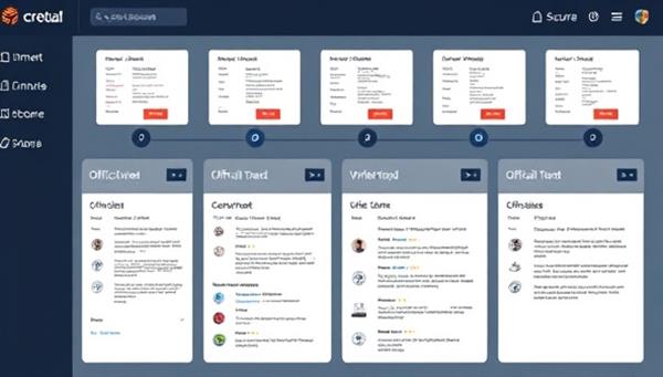 An online dashboard displaying various official documents being verified in real-time, with secure encryption symbols and a seamless user interface, emphasizing trust and efficiency.