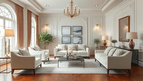 An elegant room setting with virtual design elements overlaid on real furniture and decor, showcasing a seamless blend of physical and virtual design concepts, creating an immersive and inspiring interior decor experience.