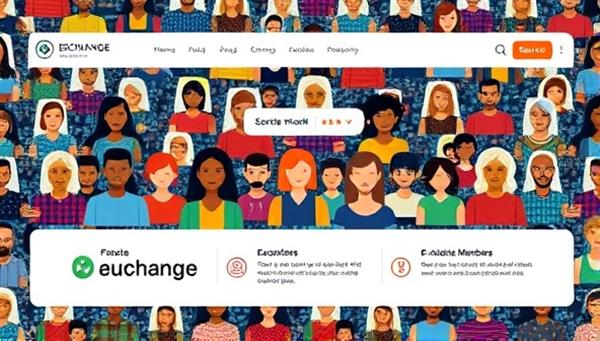 An interactive platform interface showcasing a vibrant exchange network with diverse avatars representing members offering and seeking various skills, set against a backdrop of a digital mosaic symbolizing the interconnectedness and diversity of shared knowledge.