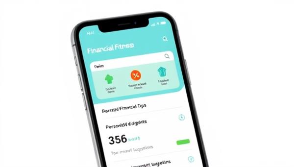 An image of a smartphone displaying a financial fitness app with personalized financial tips, investment suggestions, and a progress tracker, symbolizing financial empowerment and goal achievement.