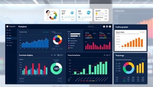 An immersive visual of the ReportRadar dashboard interface, with dynamic graphs, financial charts, and performance indicators displayed in a sleek and modern design, highlighting data visualization and strategic financial insights for businesses.