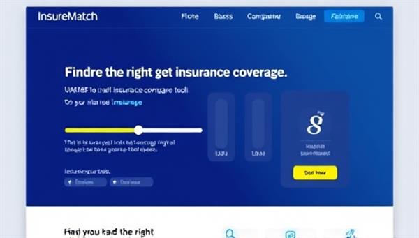 A dynamic website interface showcasing a user-friendly insurance comparison tool with interactive sliders and instant quote generation, illustrating the simplicity and efficiency of finding the right insurance coverage with InsureMatch.