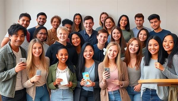 An image of a diverse group of micro-influencers from various niche communities gathered together, each holding a product or promoting a brand that resonates with their specific audience, showcasing the power of niche influencer marketing.