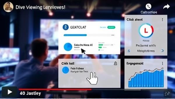 An interactive video player interface displaying clickable elements, polls, and engagement metrics overlaid on a dynamic and engaging video, demonstrating the platform