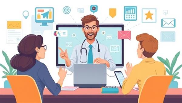 An engaging illustration of an educational technology consultant facilitating a virtual training session with educators, showcasing interactive digital tools, educational apps, and collaborative platforms, fostering a dynamic and innovative learning environment, symbolizing progress and transformation in education technology.