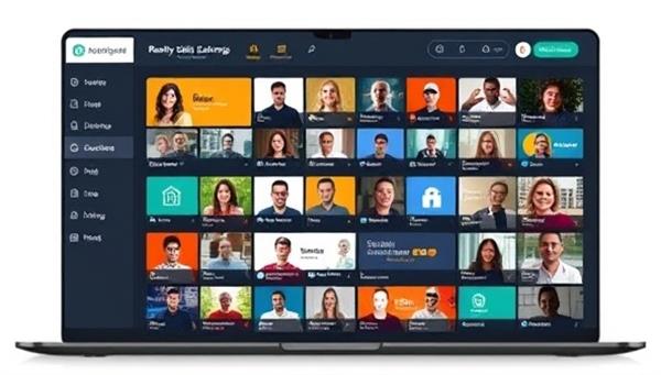An online dashboard featuring a diverse range of real estate professionals offering their skills and expertise, with interactive tools for connecting, collaborating, and sharing knowledge within the Realty Skills Exchange platform, symbolizing a dynamic and supportive community of real estate enthusiasts.