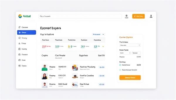 An interface mockup of the online procurement platform displaying a seamless user experience for both government buyers and suppliers, showcasing product listings, secure payment options, and real-time communication features.