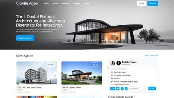 An online platform interface showcasing architectural project listings, freelancer profiles, client reviews, and a seamless bidding system, fostering a collaborative and efficient marketplace for architectural services.