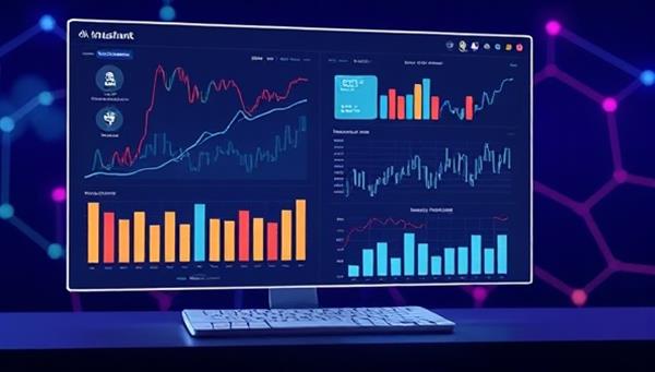 An engaging visualization of a digital AI assistant analyzing financial graphs and property data, generating personalized investment recommendations for users on a sleek and modern interface, conveying efficiency and intelligent decision-making.