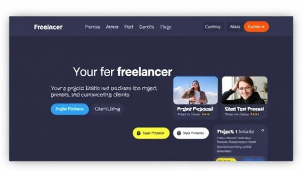 An online platform interface showcasing a seamless and user-friendly experience for freelancers to browse project listings, submit proposals, and communicate with clients, with colorful project previews and client reviews highlighting the dynamic and collaborative nature of the freelancer network.