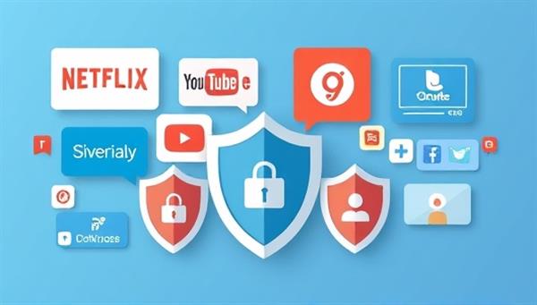 A visually appealing graphic illustrating various subscription services, such as streaming platforms, delivery apps, and online courses, with overlays of protective shields symbolizing insurance coverage, creating a sense of security and reliability for consumers in the digital realm.