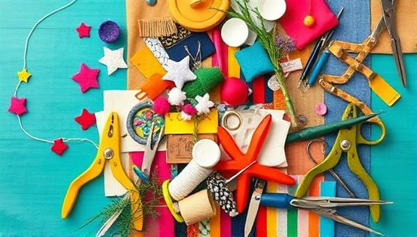An artistic collage of fabric scraps, sewing tools, and eco-friendly materials arranged in a vibrant and creative composition, symbolizing the beauty and innovation of sustainable fashion upcycling in a colorful and dynamic way.