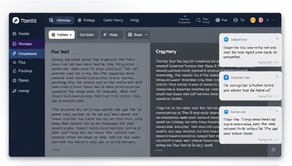 An AI-powered editing dashboard displaying a side-by-side comparison of a raw text and the edited version, showcasing the tool