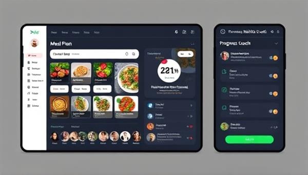 A sleek and modern online platform interface showing a client