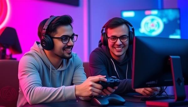 A mentor and mentee engaged in a gaming session together, with the mentor providing tips and guidance on-screen, highlighting the supportive and educational aspect of the mentorship platform.