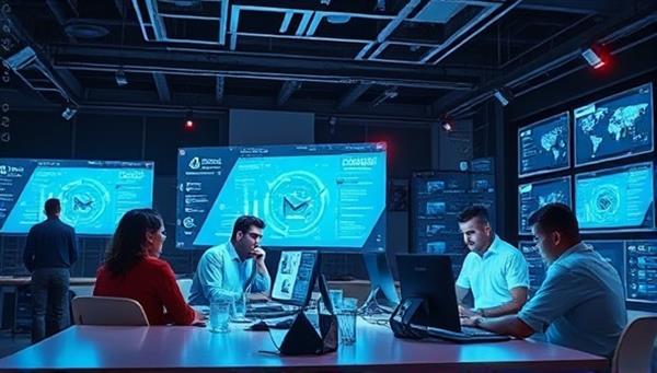 A high-tech innovation lab setting with creative minds collaborating on digital screens, developers coding innovative fintech solutions, and mentors guiding startups in a dynamic and futuristic environment, symbolizing the cutting-edge nature of fintech innovation at the lab.