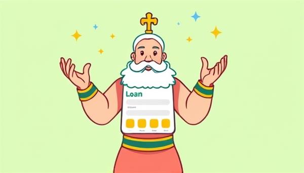 An illustration of a digital genie with a loan application form, representing the platform