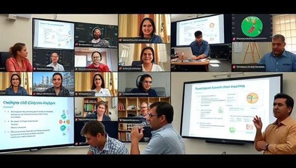 An engaging virtual workshop scene with diverse participants interacting in an online classroom environment, with a digital whiteboard displaying civic education topics, group discussions, and interactive learning activities, fostering knowledge and community engagement.