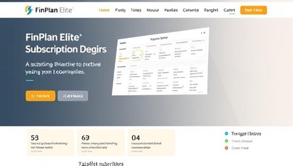 A sophisticated and modern website design showcasing the FinPlan Elite subscription service, with elegant visuals of financial planning tools, interactive goal setting features, and testimonials from satisfied subscribers, creating a sense of trust and reliability in the service.