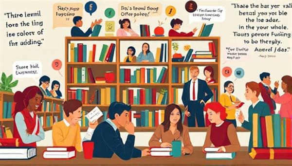 An artistic depiction of a vibrant online writing community, with diverse avatars of writers engaging in discussions, sharing stories, and collaborating on creative projects, surrounded by virtual bookshelves and inspirational quotes, capturing the essence of StoryForge Hub as a hub of creativity and collaboration.