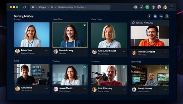 An online platform interface showing profiles of gaming mentors and mentees, with virtual coaching sessions in progress, showcasing interaction and learning in a digital gaming environment.
