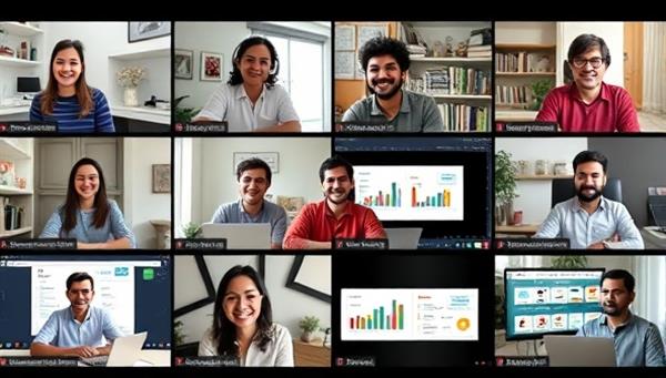 A diverse group of individuals from different cultural backgrounds engaging in virtual language lessons and conversation exchanges, with digital language resources and interactive tools displayed on screens, showcasing the inclusive and dynamic learning environment of LingoLink Hub.