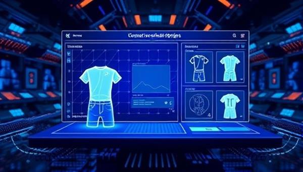 An innovative AI system generating customizable product designs in real-time, showcasing a seamless and engaging user experience on a digital interface.