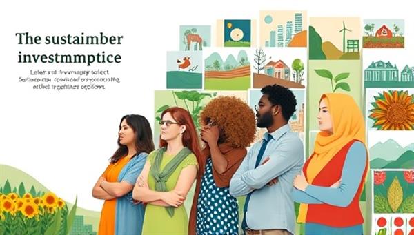 An engaging visual of a diverse group of investors selecting sustainable investment options on the platform, with images representing environmental conservation, social impact, and ethical business practices, conveying a sense of purpose and positive change through investing.