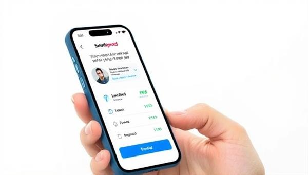 An artistic representation of the SmartSpend AI assistant interacting with a user on a smartphone screen, displaying personalized financial insights and budget recommendations, symbolizing smart financial management and ease of use.