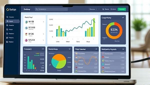 An online property management dashboard displaying key metrics such as rental income, occupancy rates, and maintenance requests, showcasing the efficiency and transparency of remote property management services.