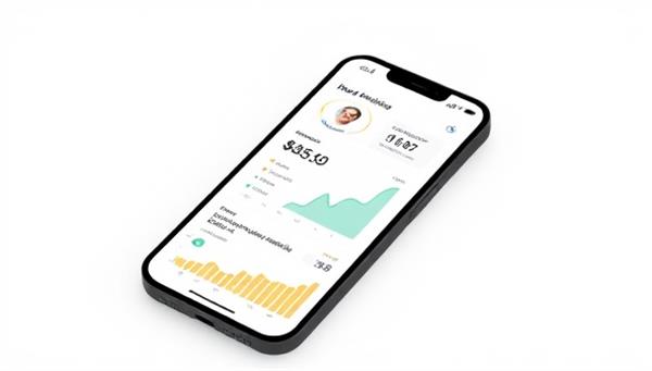 A modern and sleek mobile app interface displaying financial charts and graphs, with a personal finance coach icon offering guidance, symbolizing empowerment and financial growth.