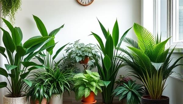 An inviting and cozy indoor plant corner featuring a variety of lush green plants and succulents arranged aesthetically in a well-lit room, creating a serene and nature-inspired ambiance, capturing the essence of GreenThumb Subs