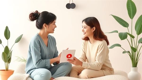 An uplifting image of a virtual therapy session with a counselor and a client engaging in a supportive conversation via video call, surrounded by calming elements like plants and soothing colors, conveying a sense of comfort and understanding.