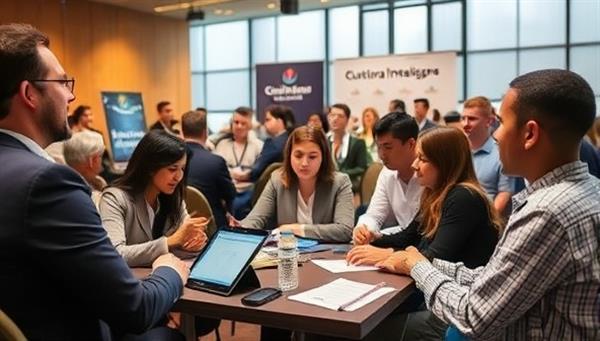 A dynamic workshop setting with diverse professionals engaged in interactive cultural intelligence activities, showcasing the immersive and experiential learning approach of Cultural Compass Consultants.