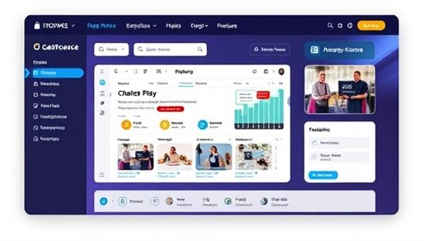 A sleek and modern website interface showing a virtual event planner dashboard with customizable event templates, interactive features, and real-time collaboration tools, symbolizing efficiency and innovation.