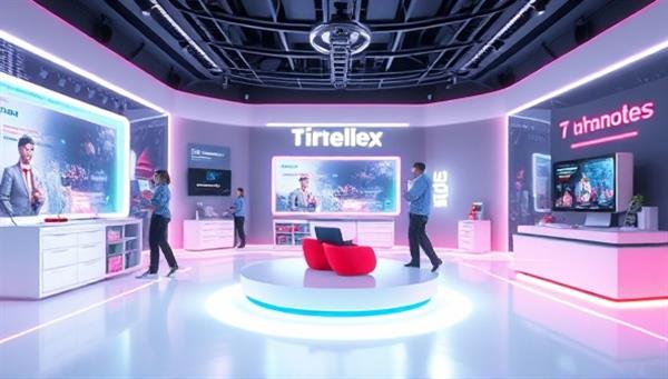 An immersive VR setting featuring users interacting with branded products and experiences in a virtual world, with futuristic visuals and seamless integration of brand elements, highlighting the innovative and engaging nature of the VR product placement platform.